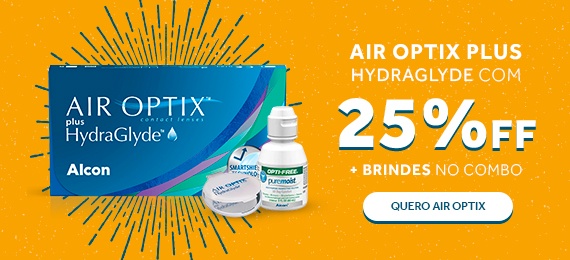 Lentes Air Optix Plus Hydraglyde com desconto no combo.